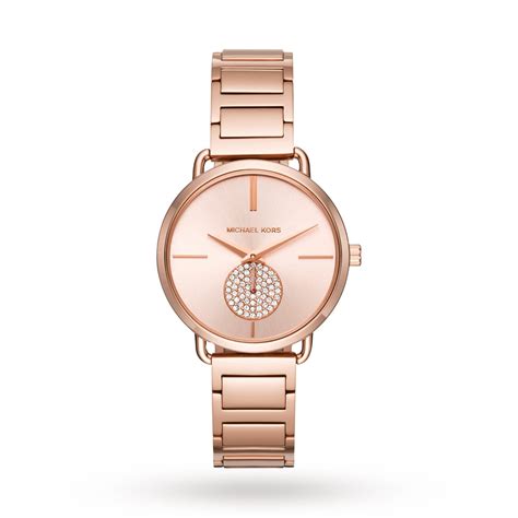 michael kors women's portia rose gold tone watch|michael kors portia rose watch.